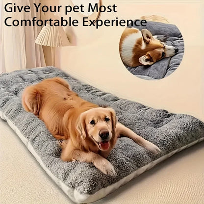 Extra-Large Plush Dog Bed/Sofa/Cat Bed/Dog House/Cage Mat, Thick and Super Soft Polyester Pet Mat