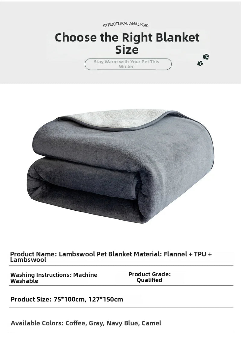 Waterproof Pet Blankets for Beds Soft Sherpa Fleece Dog Cat Blanket Double Side Flannel Warm Sofa Throw Blanket Pet Sleeping Mat