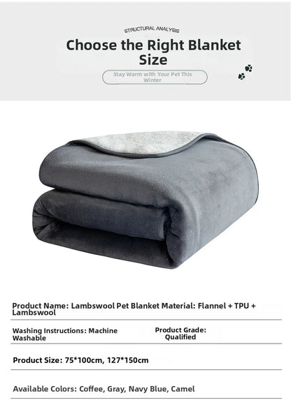 Waterproof Pet Blankets for Beds Soft Sherpa Fleece Dog Cat Blanket Double Side Flannel Warm Sofa Throw Blanket Pet Sleeping Mat