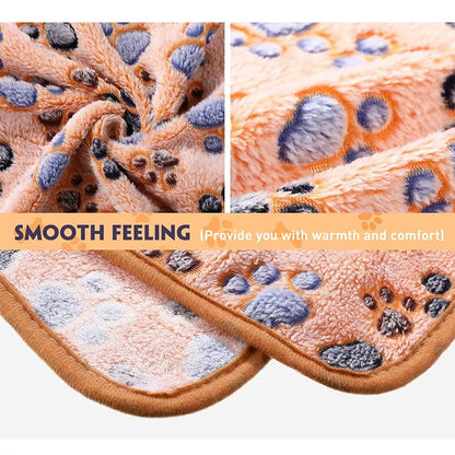 Dog Bed Mat Blanket Soft Fluffy Pet Blanket Cute Paws/Elephant Pattern Pet Travel Mat Warm Comfortable Blanket for Cat Dogs