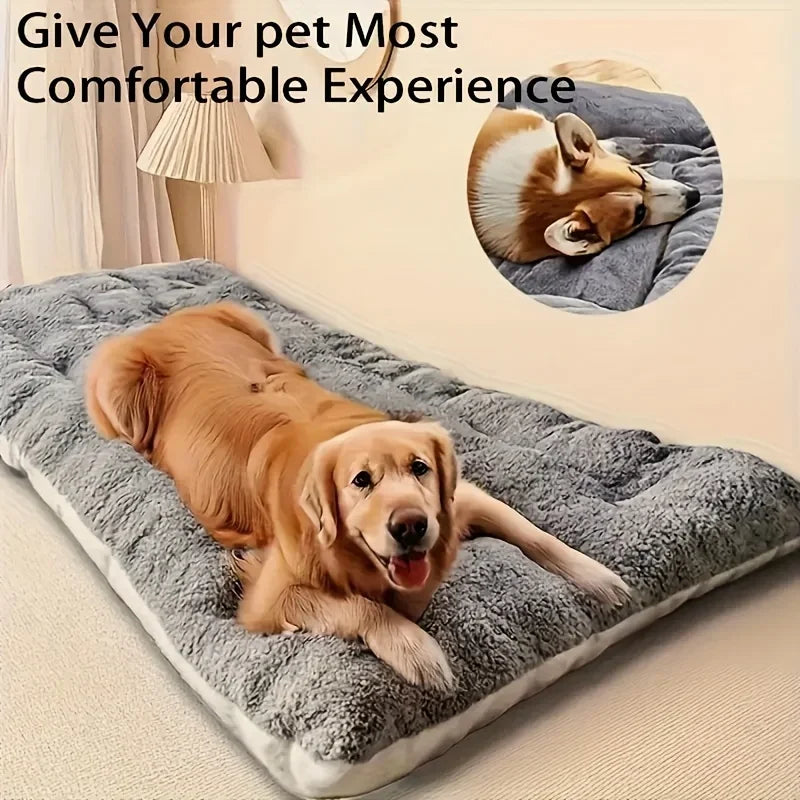 Extra-Large Plush Dog Bed/Sofa/Cat Bed/Dog House/Cage Mat, Thick and Super Soft Polyester Pet Mat
