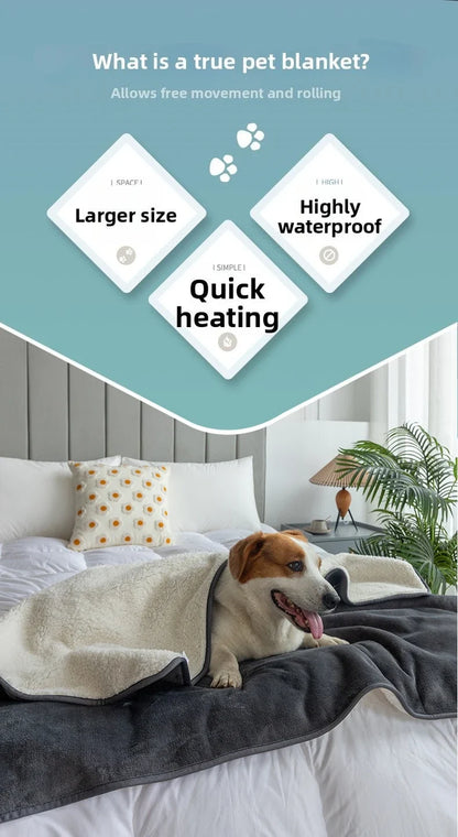 Waterproof Pet Blankets for Beds Soft Sherpa Fleece Dog Cat Blanket Double Side Flannel Warm Sofa Throw Blanket Pet Sleeping Mat